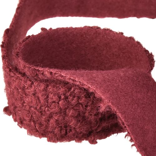 Artículo Cinta decorativa burdeos aspecto lana cinta de tela ancha 40mm 8m