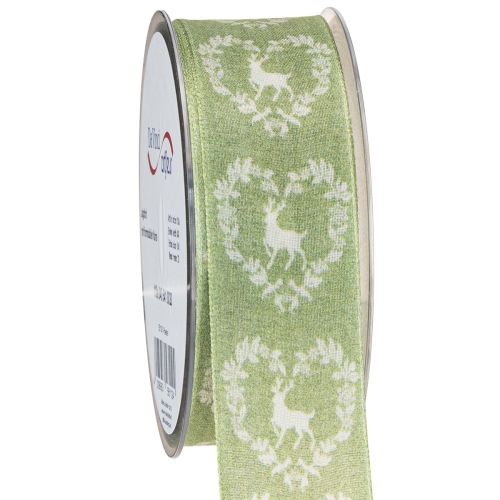 Cinta decorativa ciervo verde 40mm 20m