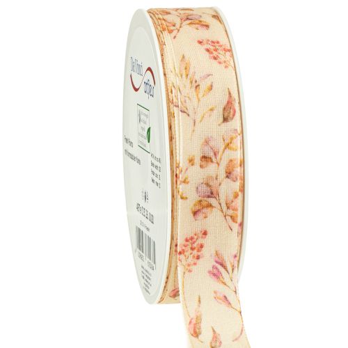 Cinta decorativa otoño cinta de tela decorativa beige rosa viejo 25mm 20m