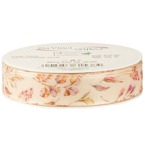 Artículo Cinta decorativa otoño cinta de tela decorativa beige rosa viejo 25mm 20m