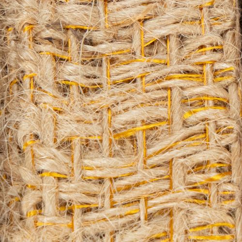 Artículo Cinta decorativa de yute, amarilla, natural, 25 mm; cinta decorativa rústica de yute, 10 m