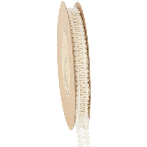 Floristik24 Cinta decorativa de yute, cinta de regalo natural, color blanco crema, 15 mm x 15 m