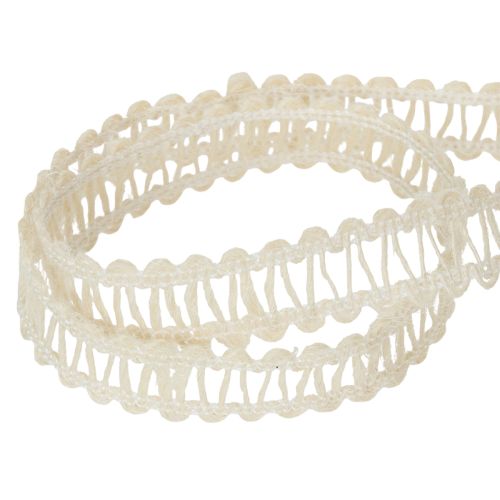 Artículo Cinta decorativa de yute, cinta de regalo natural, color blanco crema, 15 mm x 15 m