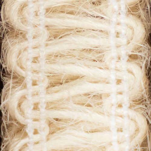 Artículo Cinta decorativa de yute, cinta de regalo natural, color blanco crema, 15 mm x 15 m