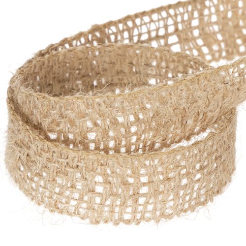 Artículo Cinta decorativa de yute, natural, 25 mm; cinta de yute; cinta rústica para regalos, 10 m