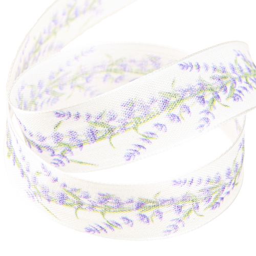 Artículo Cinta decorativa lavanda cinta de regalo veraniego 25mm 18m