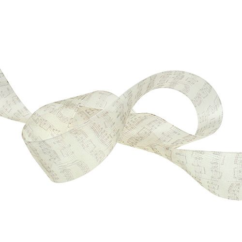 Floristik24 Cinta decorativa notas patrón 40mm 20m