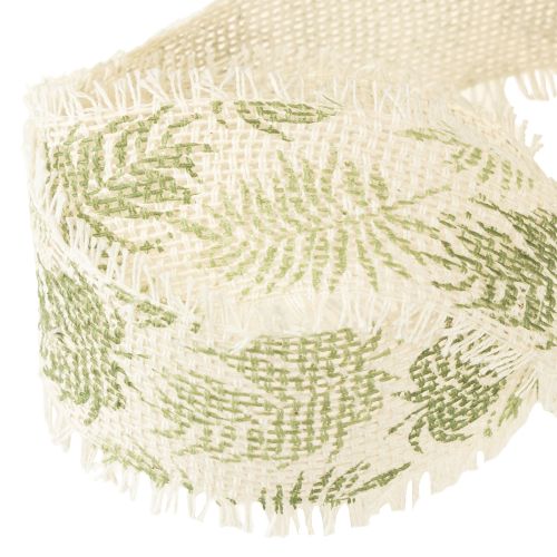 Artículo Cinta decorativa hojas selva cinta algodón verde 30mm 15m