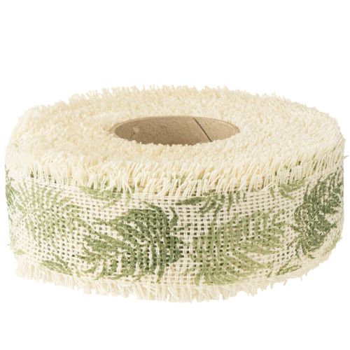 Artículo Cinta decorativa hojas selva cinta algodón verde 30mm 15m