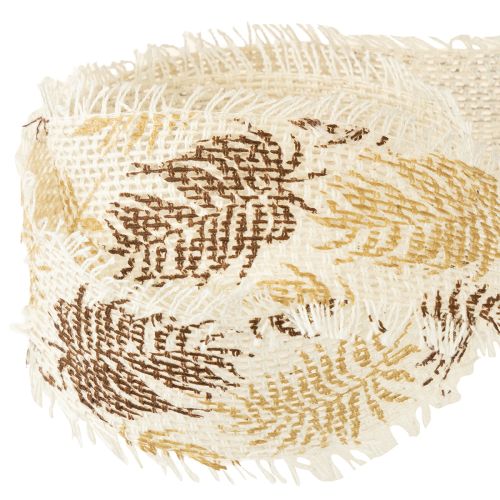 Artículo Cinta decorativa hojas tropicales cinta algodón marrón 30mm 15m