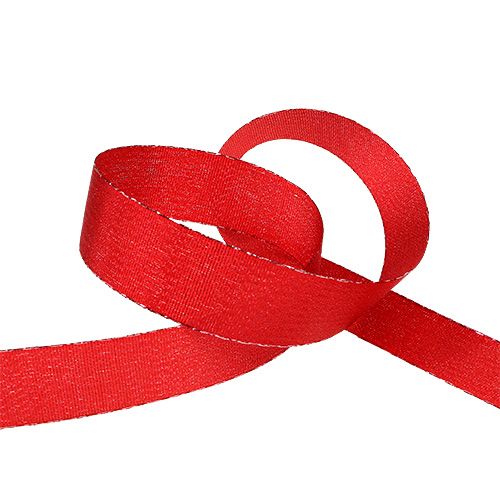 Floristik24 Cinta decorativa roja con mica 25mm 20m