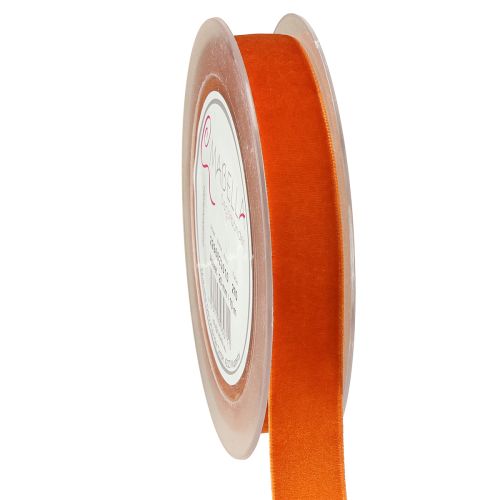 Cinta decorativa de terciopelo naranja oscuro 20 mm 10 m