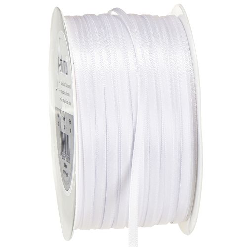 Cinta decorativa cinta de raso blanca doble cinta de raso 3mm 50m