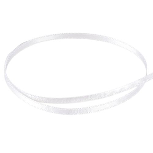 Artículo Cinta decorativa cinta de raso blanca doble cinta de raso 3mm 50m