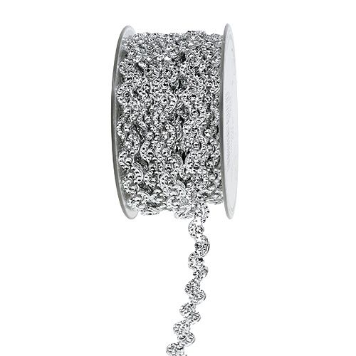 Cinta decorativa plateada brillante 10mm 9m | Floristik24.es