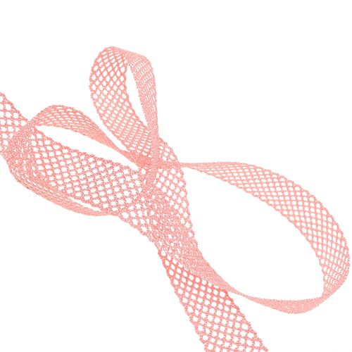 Floristik24 Cinta decorativa encaje 21mm 20m rosa