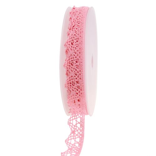 Floristik24 Cinta de regalo para la decoración encaje 22mm 20m rosa