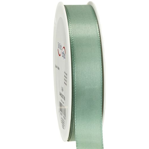 Cinta decorativa de tafetán, cinta de regalo, verde salvia, 25 mm, 50 m