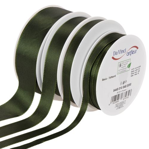 Cinta decorativa de tafetán, verde, varios anchos, 50 m comprar | Floristik24.es
