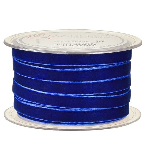 Artículo Cinta decorativa Terciopelo cinta de terciopelo azul 10mm 20m