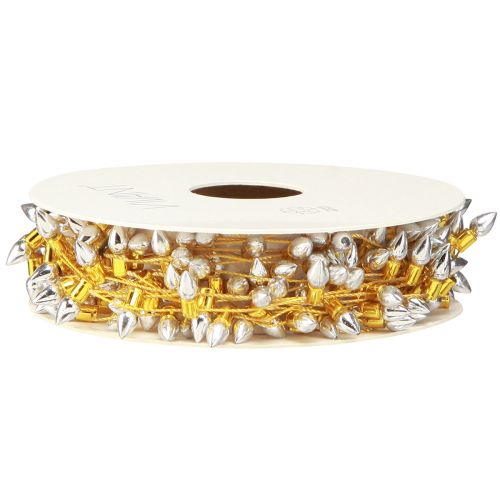Artículo Cinta decorativa Cadena de luces navideñas oro plata A12mm L5m