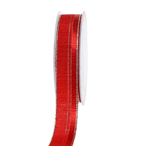 Cinta decorativa Navidad roja, dorada 25mm 20m