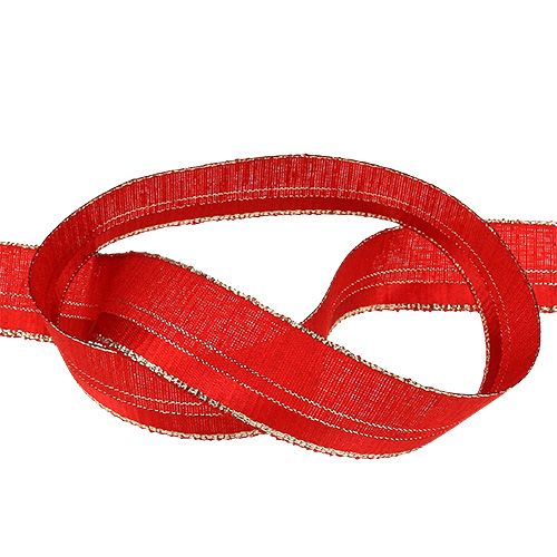 Floristik24 Cinta decorativa Navidad roja, dorada 25mm 20m