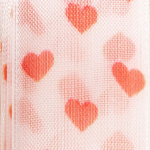 Artículo Cinta de regalo con corazones, ideal para ideas de embalaje creativas y regalos personales, 2,5 cm de ancho, 15 m de largo