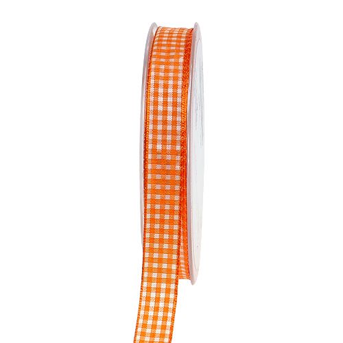 Cinta decorativa cuadros naranja 1,5cm 20m