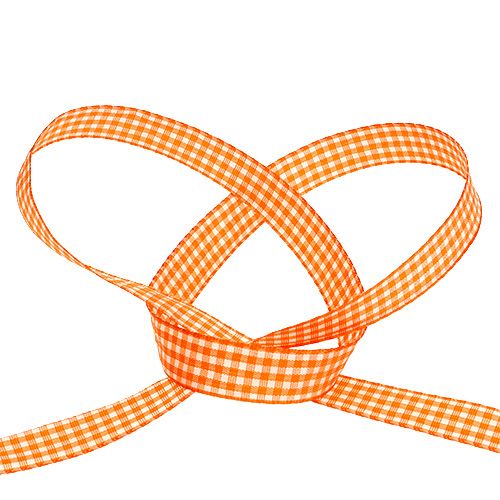 Floristik24 Cinta decorativa cuadros naranja 1,5cm 20m