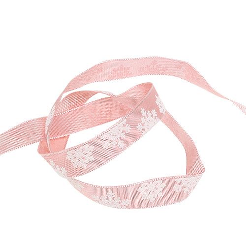 Artículo Cinta decorativa con borde de alambre rosa 15mm 20m