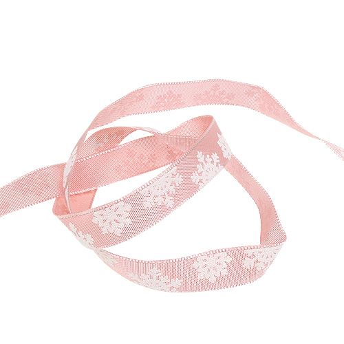Floristik24 Cinta decorativa con borde de alambre rosa 15mm 20m