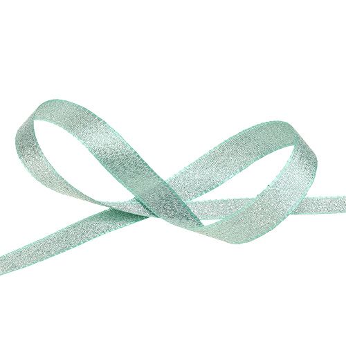 Floristik24 Cinta decorativa con purpurina menta 15mm 25m