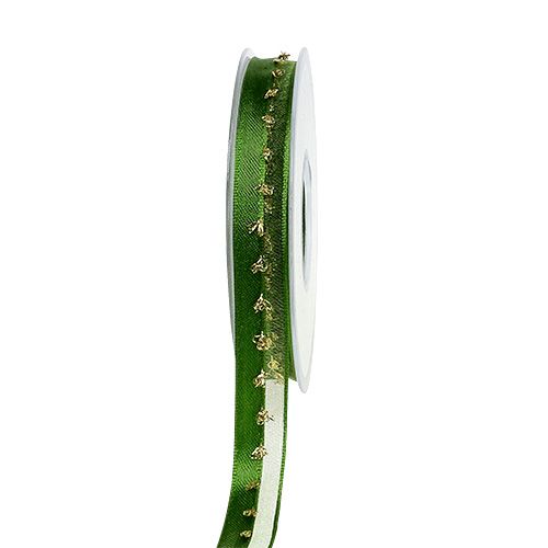 Floristik24 Cinta decorativa con adorno de lurex verde-oro 15mm 20m