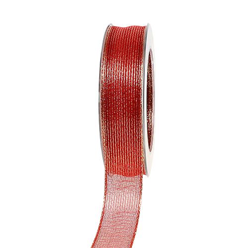 Cinta decorativa con rayas lurex rojo 25mm 20m comprar | Floristik24.es