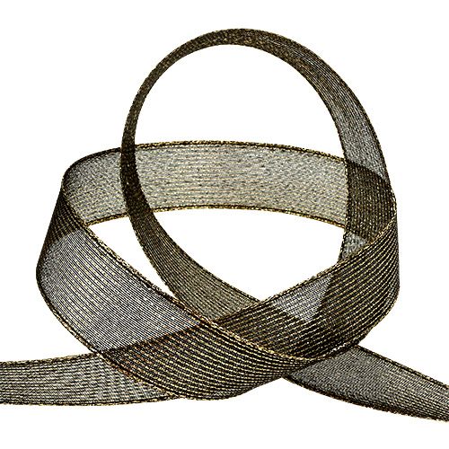 Cinta decorativa con rayas de lurex negro 25mm 20m | Floristik24.es