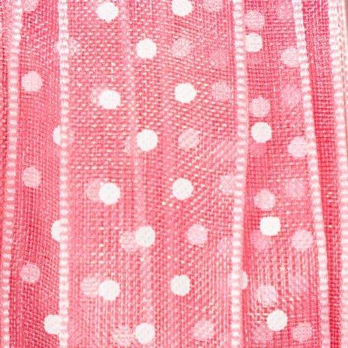 Artículo Cinta de regalo con un elegante diseño de lunares para embalaje festivo, 1,5 cm de ancho, 20 m de largo