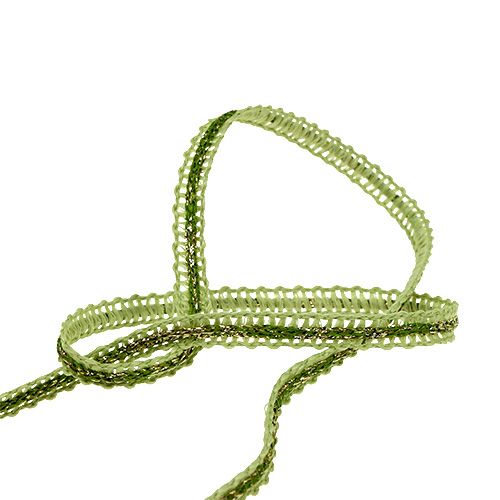Floristik24 Cinta decorativa verde estrecha con alambre 8mm 15m