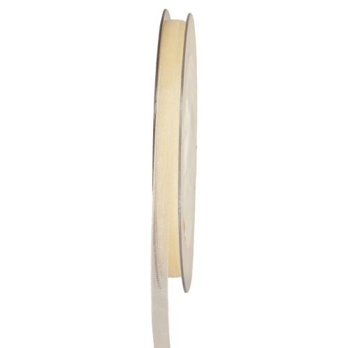 Floristik24 Cinta decorativa cinta de regalo crema organza orillo 6mm 50m
