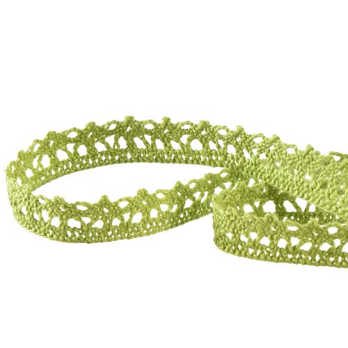 Artículo Cinta decorativa encaje de crochet borde de encaje verde A12mm L20m