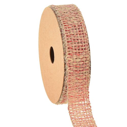 Artículo Cinta decorativa cinta de yute para decorar rojo natural 25mm 10m
