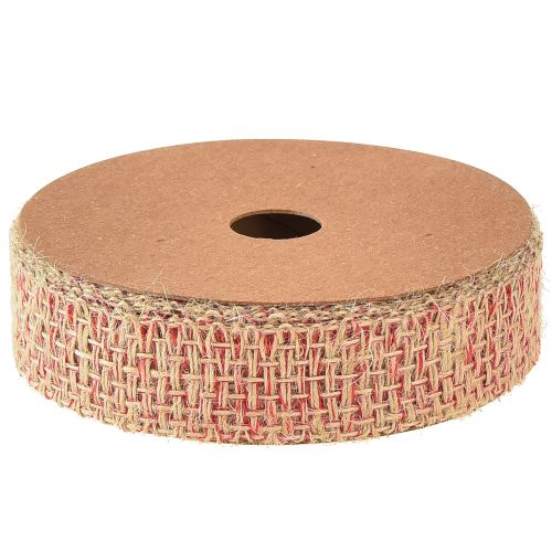 Artículo Cinta decorativa cinta de yute para decorar rojo natural 25mm 10m