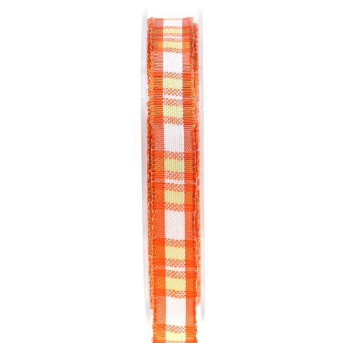 Floristik24 Cinta adhesiva decorativa con borde de alambre Naranja 15mm L20m