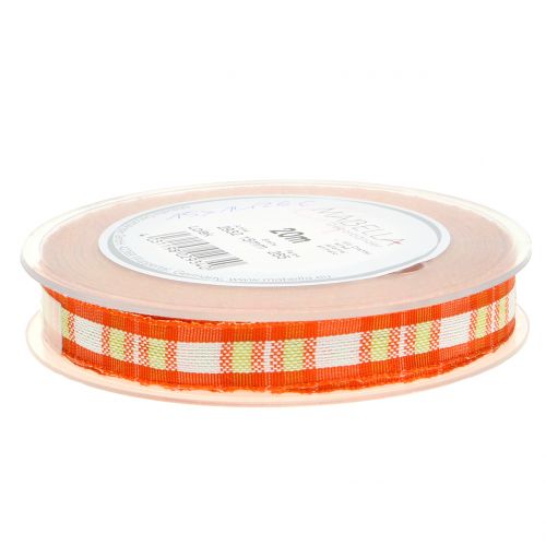 Floristik24 Cinta adhesiva decorativa con borde de alambre Naranja 15mm L20m