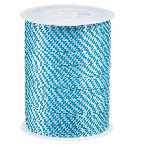 Floristik24 Cinta decorativa cinta rizadora Oktoberfest azul-blanco 10mm 250m