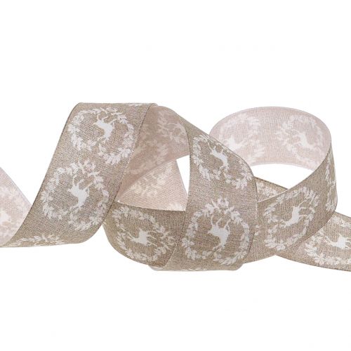 Floristik24 Cinta decorativa ciervo natural 40mm 20m