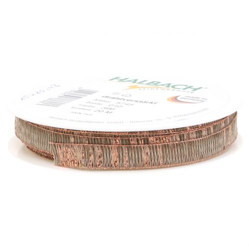 Floristik24 Cinta decorativa natural con cobre lurex reforzado con alambre 10mm 20m