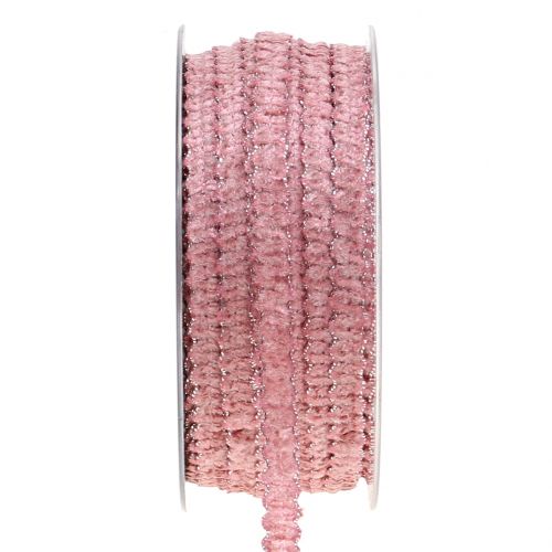 Floristik24 Cinta decorativa terciopelo óptica rosa 10mm 20m