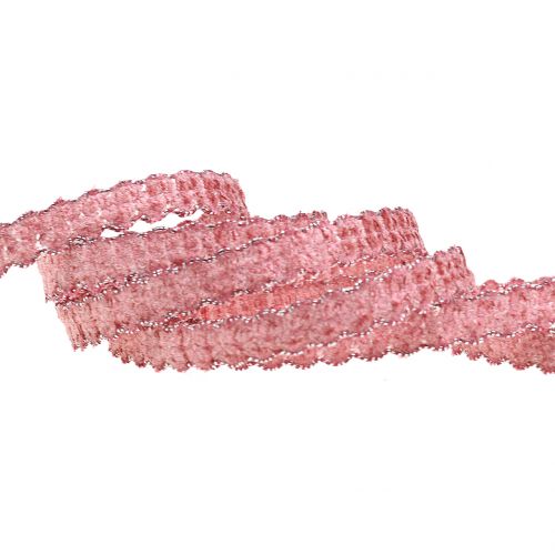 Artículo Cinta decorativa terciopelo óptica rosa 10mm 20m