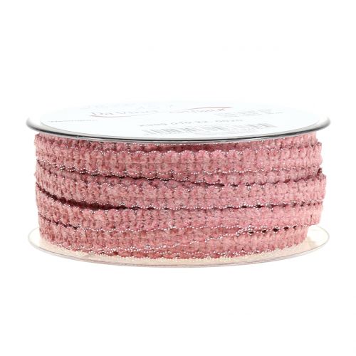 Floristik24 Cinta decorativa terciopelo óptica rosa 10mm 20m